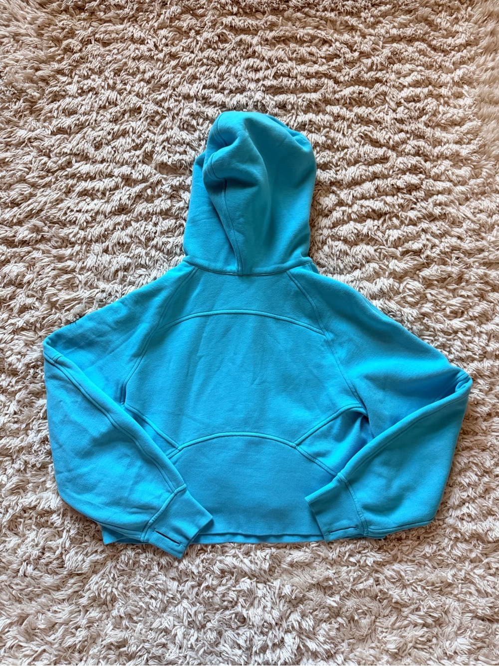 Electric Turquoise Scuba Oversized 1/2 Zip Hoodie Lululemon - Picture 6 of 8